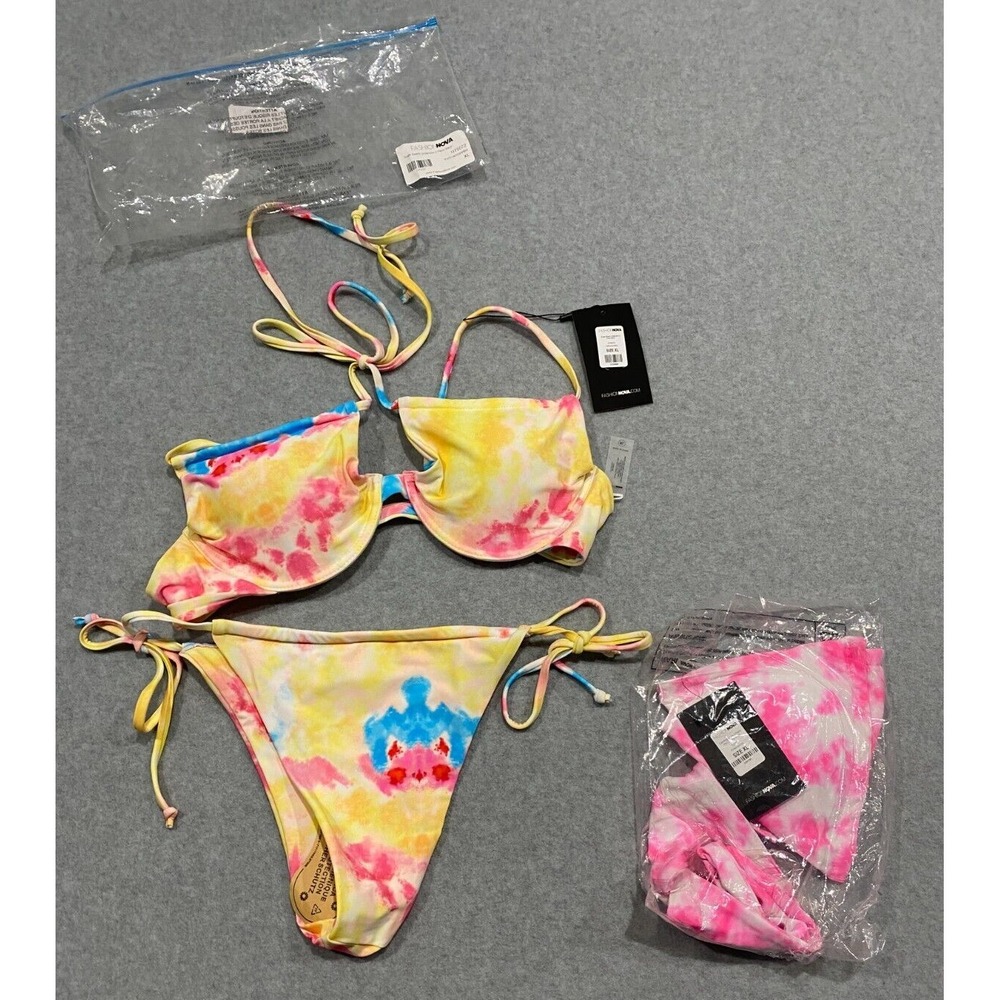 Fashion Nova Bikini Bathing Suit XL NWT, Set of 2, Sugar Beach & Catching Vibes
